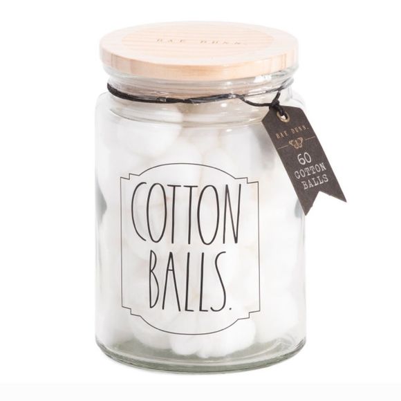 Rae Dunn Other - Rae Dunn Cotton Balls Glass Jar NWT